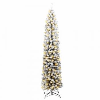 Sapin Artificiel Vert 240 cm – Vidaxl – 300 LED, Neige Floquée