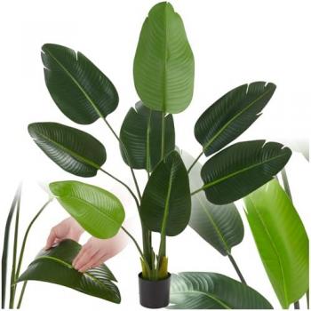 Tectake Planta Artificial Ave del Paraíso con Hojas PEVA y Ramas Detalladas