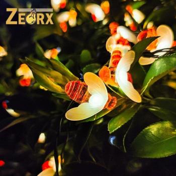 Guirnalda de luces solares para jardín con forma de abeja