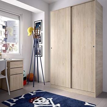 Armario Dormitorio Matrimonio 2 Puertas Correderas Roble 120x204x50 cm