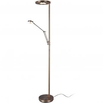 Barrie Piantana Led Con Lampada Da Lettura Ottone Satinato Con Regolazione Intensita' E Luce Calda E Fredda H. 180Cm