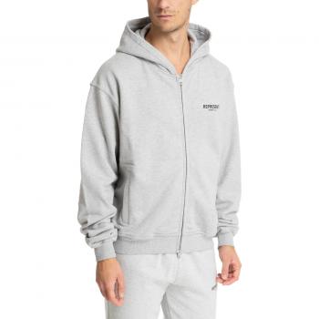 REPRESENT, Zip-throughs, male, Gray, L, Patterned Logo Zip Hoodie with Pockets