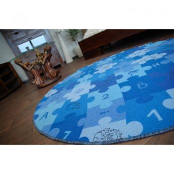 RugsX Blue Round Puzzle Mat - 100 cm