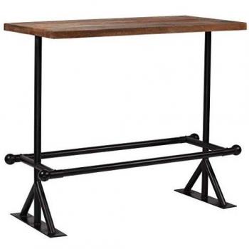 Bartisch Altholz Massiv Dunkelbraun 120x60x107 Cm