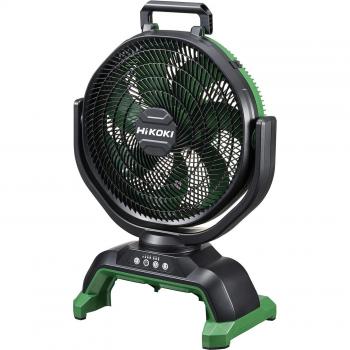 HiKOKI 18V Battery‑Powered Fan with AC Adapter (Black) – Quiet & Powerful
