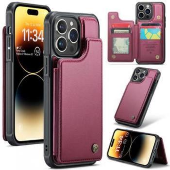Caseme C22 iPhone 14 Pro Max Red RFID Wallet Case