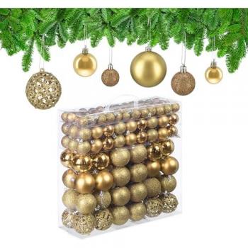 Set di 150 Baubles Natalizi, Decorazioni per Albero di Natale, Oro