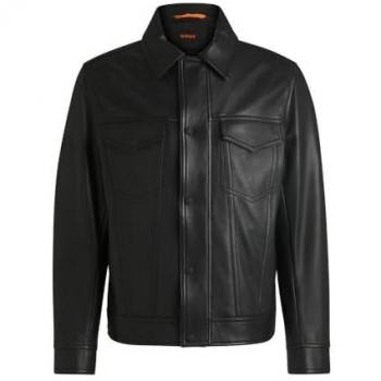 Giacca di Pelle Boss Jocruz Nero 48