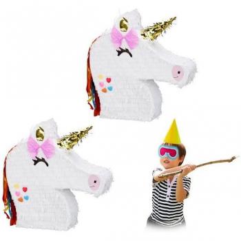 Unicornio de Papel Blanca Piñata Infantil
