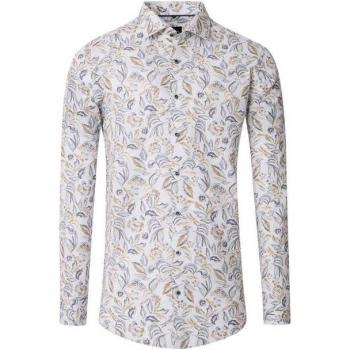 VENTI Businesshemd Print Beige (Champagner) – Größe 40, schmal geschnitten