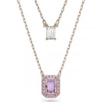 Women's Necklaces Millenia Layered Octagon Cut Purple Rose Gold-tone Plated Necklace 5640558