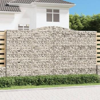 Cestas de gaviones 7 uds forma de arco hierro 400x30x220/240 cm Vidaxl Plateado