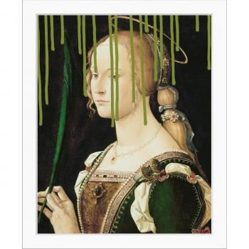 Queence Kunstwerk »Lissy«, historische Frau mit Farbklecks