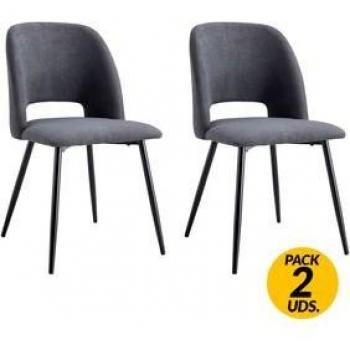 Set de 2 Sillas de Comedor Venus Tejido Acolchado
