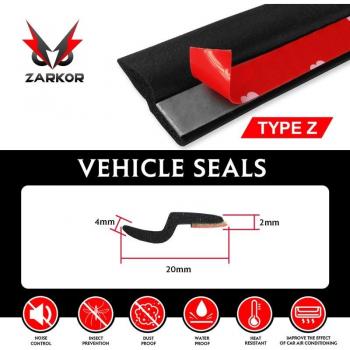 Zarkor 20x2mm Universal Z-Type Black Rubber Trunk Edge Seal
