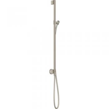 Barre de douche Axor One Hansgrohe, nickel brossé, raccord mural, flexible 1600 mm