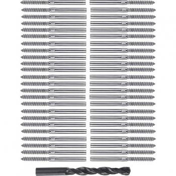 Fixation à tire-fond 1/8 pouce, acier inox 316, côté gauche/droit – garde-corps escale, pont, bois, poste balustre Système 30P