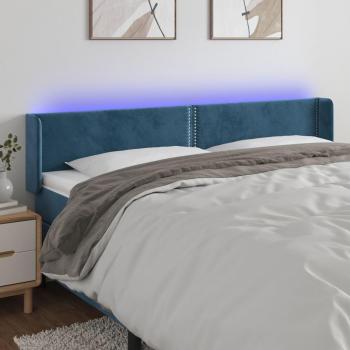 Vidaxl Led Kopfteil Dunkelblau 203x16x78/88 Cm Samt