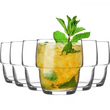 Galata Stacking Tumbler Glasses 285ml Clear Pack of 6