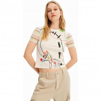 Desigual Stylish Printed Tee with Contrasting Accents - 2XL