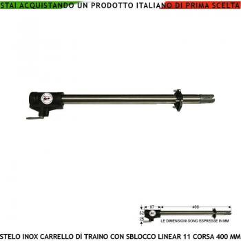 Securvera Stelo Tubo in Acciaio Inox 942 - Ricambio Cancello Motori Linear 11, Completo di Carrello Traino e Sblocco Emergenza