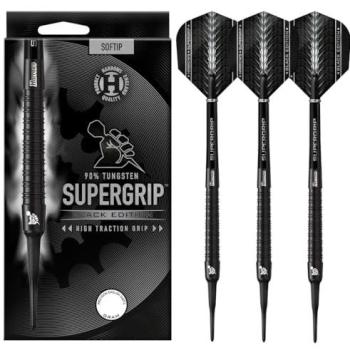 Harrows Supergrip Black 90% Soft Tip - Fléchettes pointe plastique