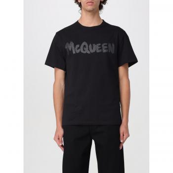 McQueen Black Crew Tee – Male, Ribbed Cotton, Size M