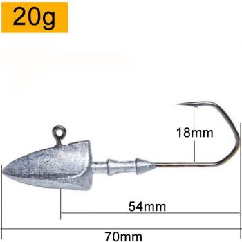 Hameçons triangle pour pêche en mer, lot de 5, vers souples, poids de 3.5g à 20g