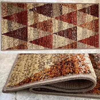 Alfombra moderna carmina geométrica | pelo corto polipropileno frisé lavable | para salón, comedor o habitación | medidas y colores (135x190cm, beige)