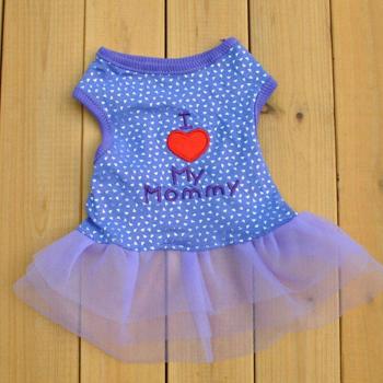 Small Pet Shirt Dress with Leopard Design and I Love My Mommy
