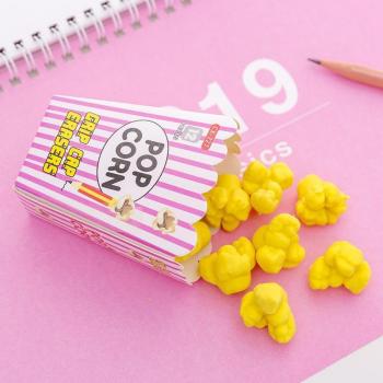 Kawaii Popcorn‑Radierer für die Schule
