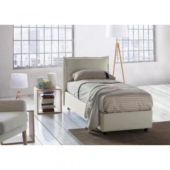 Letto singolo con rivestimento in tessuto Made in Italy