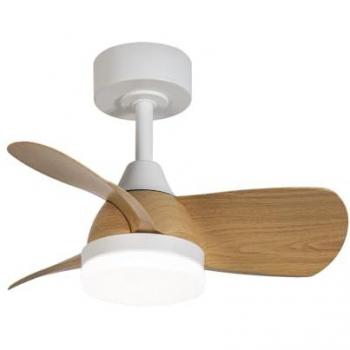 Mini Ventilador de Techo con Luz Dimmable Borse Blanco 18W