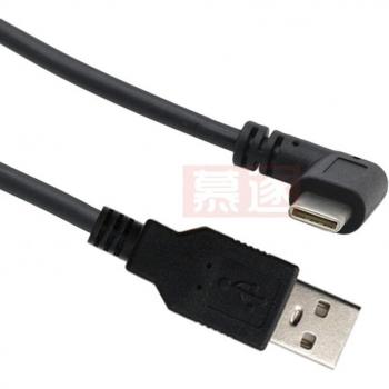 1M USB-C Type-C Right Angled Male to USB 2.0 A Male Spring Cable