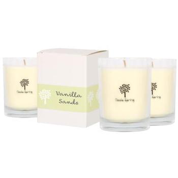 Creamy Vanilla Sands – 3‑Pack Soy Candles, 160 g each (Clear Vessel)