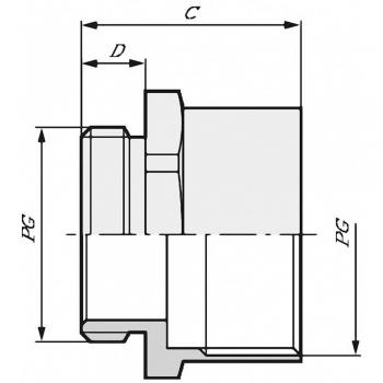 Prolunga Pressacavo SkinDicht PG48 – LAPP 52100100 con rivestimento in polietilene ottone (10 unità)