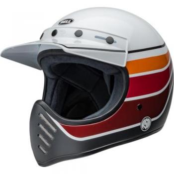 Crosshelm Bell Moto-3 Weiß-Schwarz