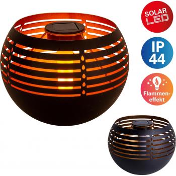LED Außen‑Tischleuchte NÄVE – Schwarzes Eisen/Kunststoff mit Goldakzenten