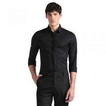 Calvin Klein Langarmhemd POPLIN HP EXTRA SLIM SHIRT mit Logostickerei