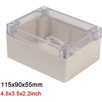 Electronic Instrument Housing Case Waterproof Junction Box with Clear Cover