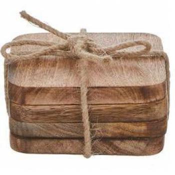 Set 4 posavasos de madera de mango Duko