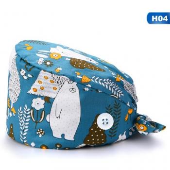 Veterinary and Nursing Work Hat - 100% Cotton Washable Scrub Cap