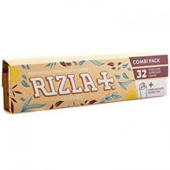 Papel de Cigarro Rizla Natura King Size Slim com Filtros - Pacote Combinado 24 Unidades