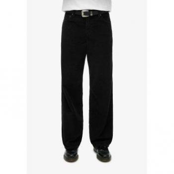 Pantalon large taille mi‑haute en velours côtelé – Superdry Femme Noir 26/32