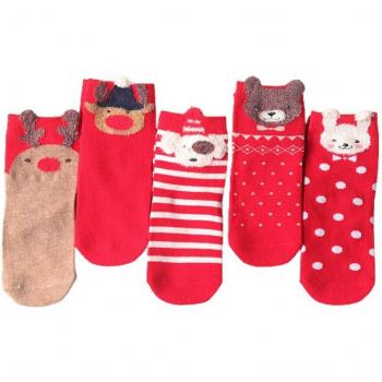 Children's Christmas Red Tube Socks