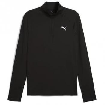 PUMA Top da running con zip corta VELOCITY CLOUDSPUN da uomo, Nero/Altro XS