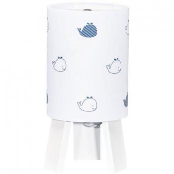 Sauthon Lampe de chevet en coton blanc 16x16x32cm