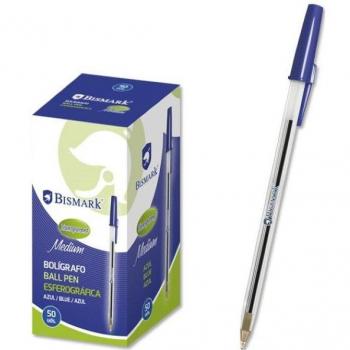 Penna a sfera Bismark blu con cappuccio e inchiostro blu