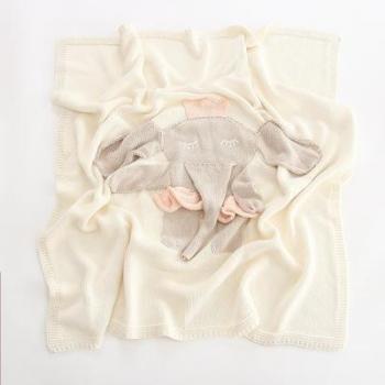 Big Elephant Soft Cotton Baby Quilt 90x90cm