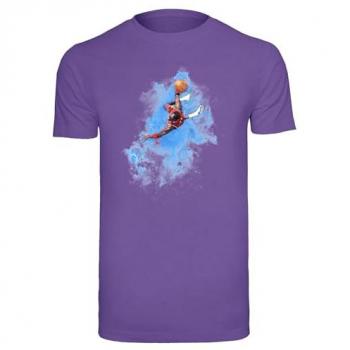 MISTERTEE Herren T-Shirt Basketball Clouds, Größe S, lila